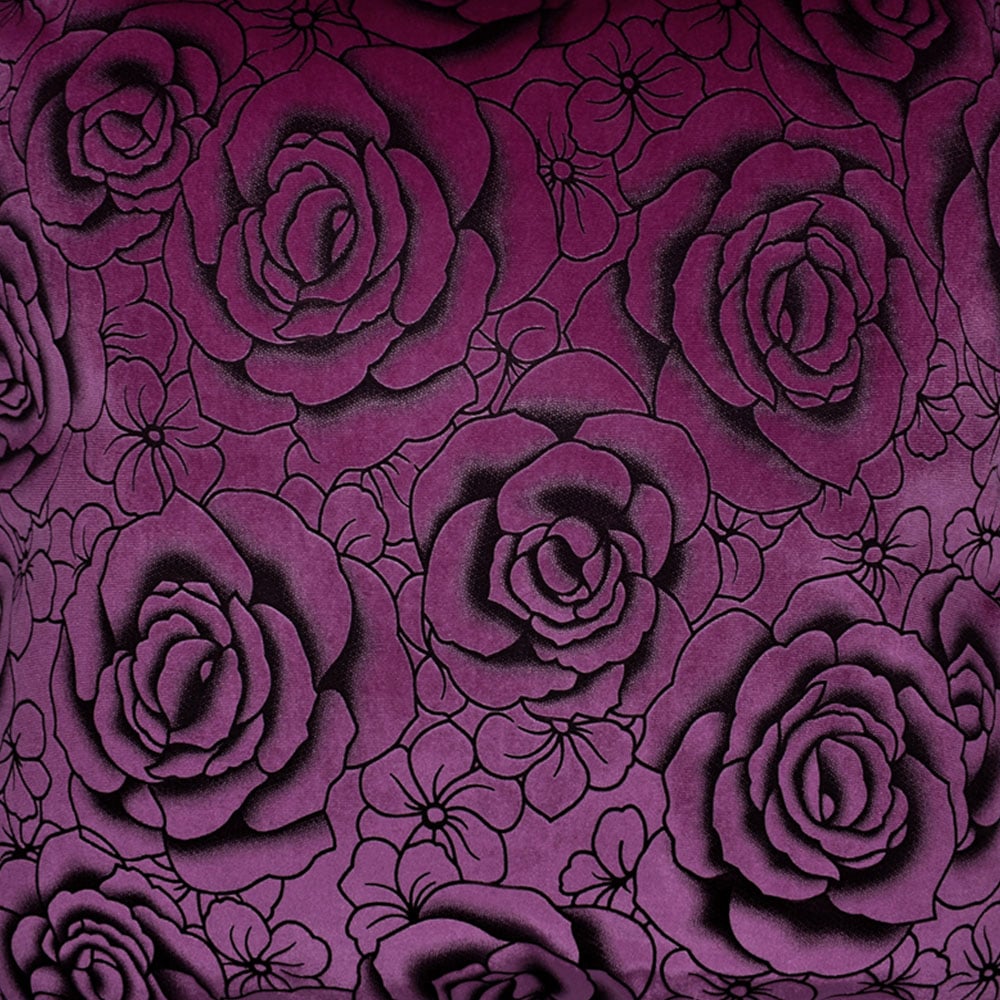 Intimates Flock Rose Aubergine Filled Cushion 43 x 43cm 2 Pack Image 2
