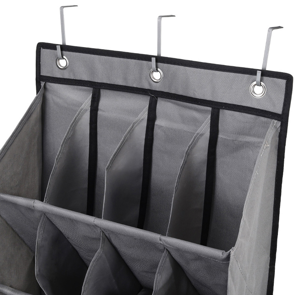 H&O Direct 16 Slot Black Hanging Shoe and Bag Organiser Image 3