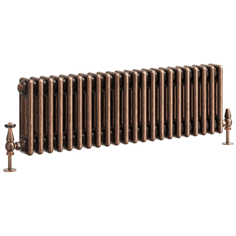 Go Bathrooms Clarence Antique Copper 3 Column Radiator 300 x 1010mm Image 1