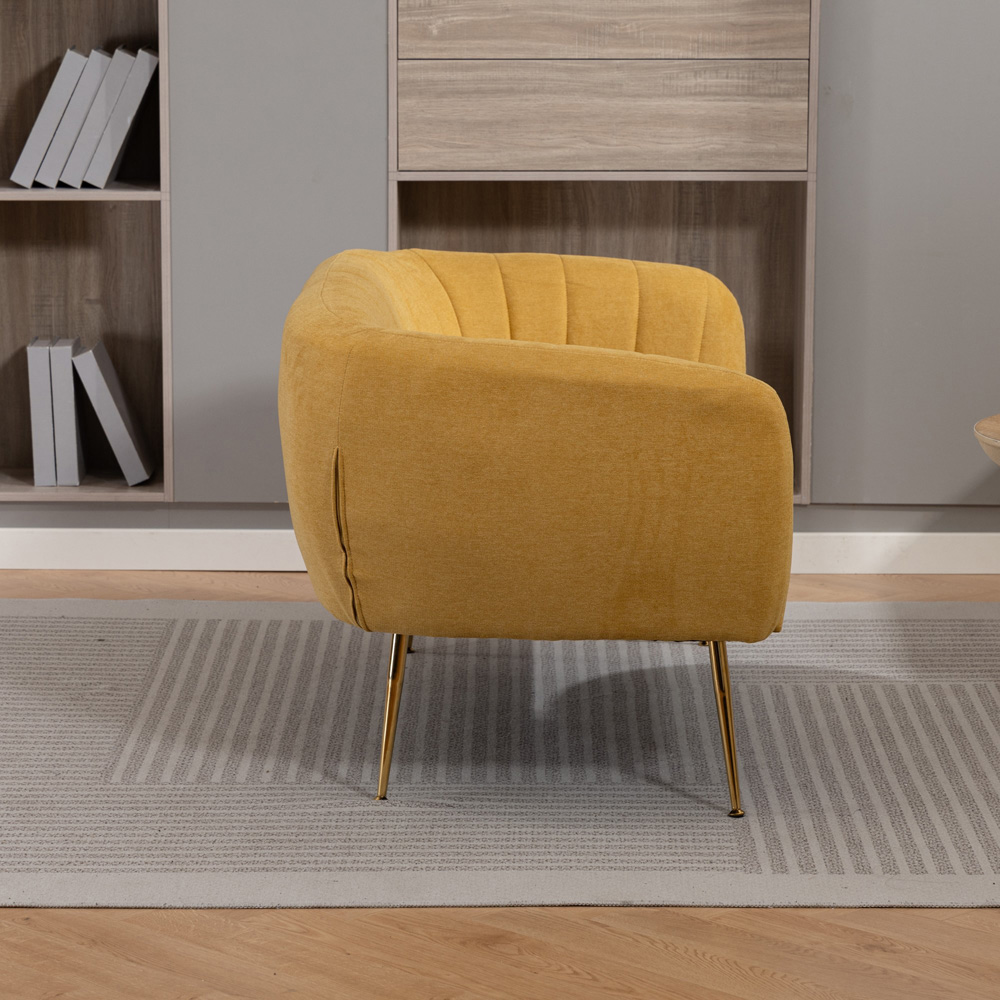 Artemis Home Stanton 2 Seater Yellow Fabric Shell Accent Sofa Image 5