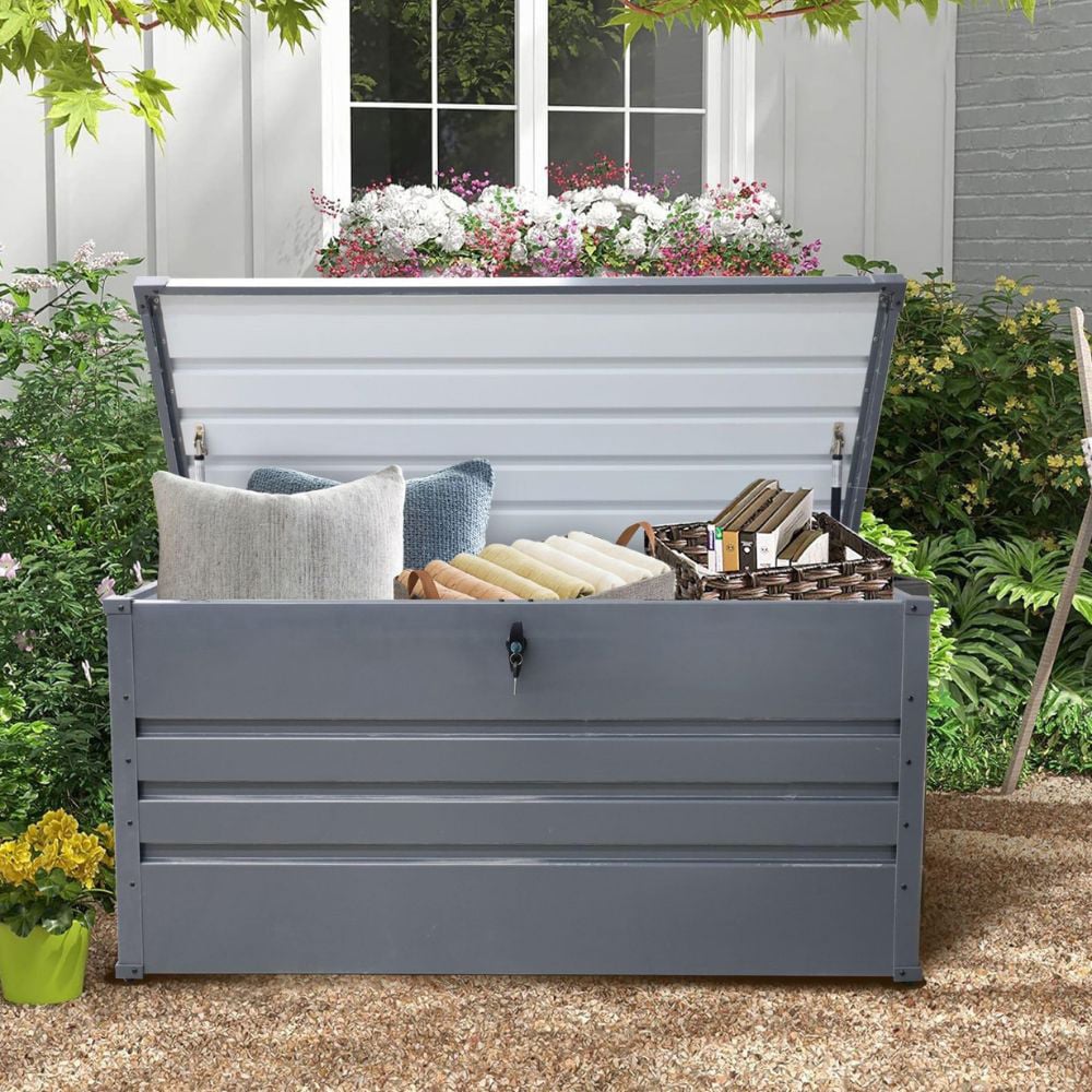 Alivio Grey Waterproof Metal Outdoor Storage Box Image 2