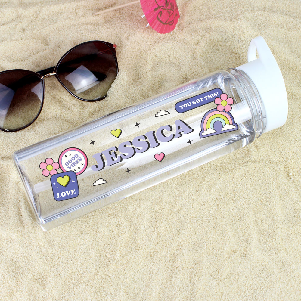 Personalised Memento Good Vibes Water Bottle 750ml Image 2
