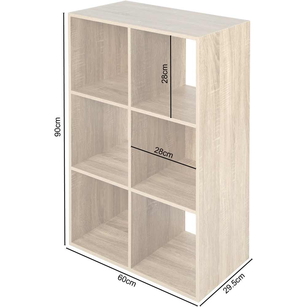 Jane 6 Shelf Oak Cube Storage Unit Image 8