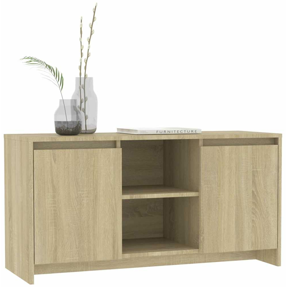 vidaXL 2 Door 2 Shelf Sonoma Oak TV Cabinet Image 5