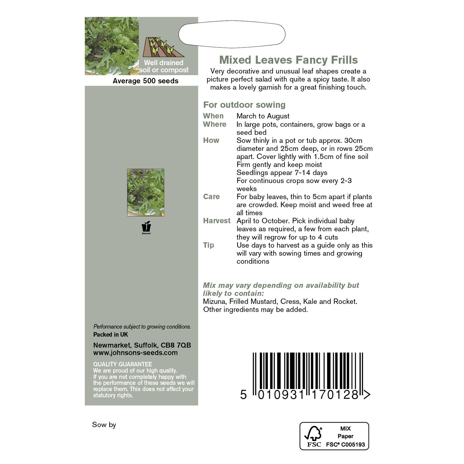Johnsons Pack of Fancy Frills Mixed Leaves Image 2