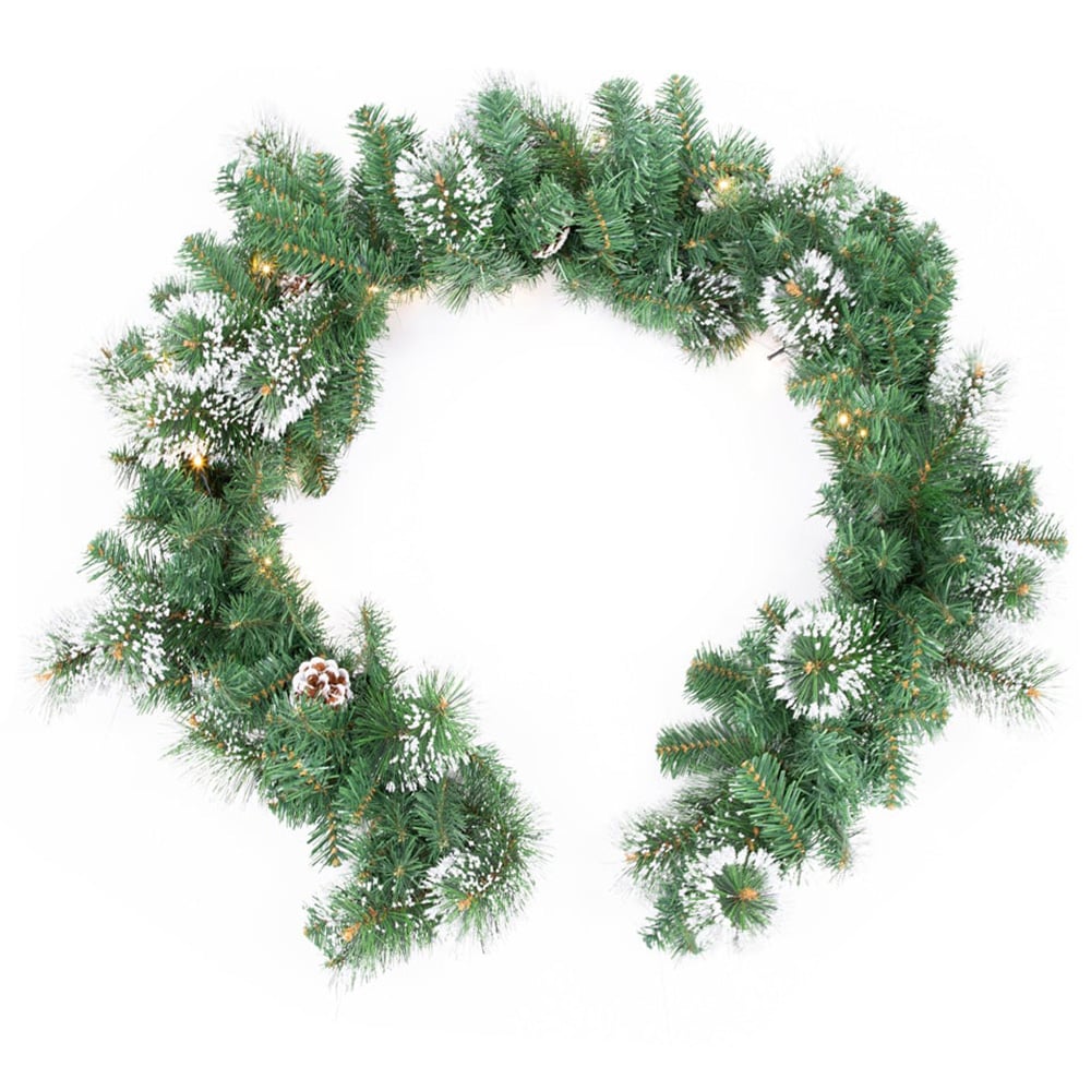 The Christmas Workshop Warm White LED Christmas Garland with Pinecones 183cm Image 1
