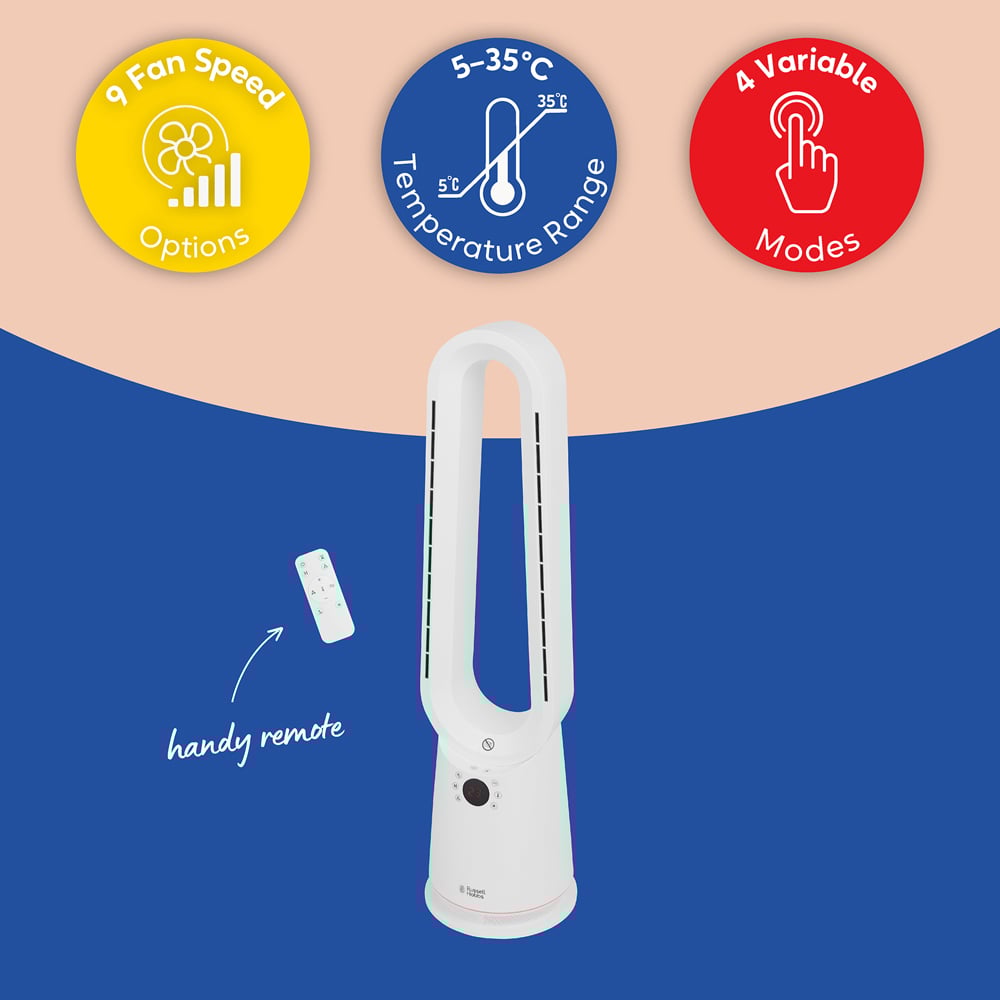 Russell Hobbs RHBHC2030W White Bladeless Heat and Cool Fan with Remote Image 8