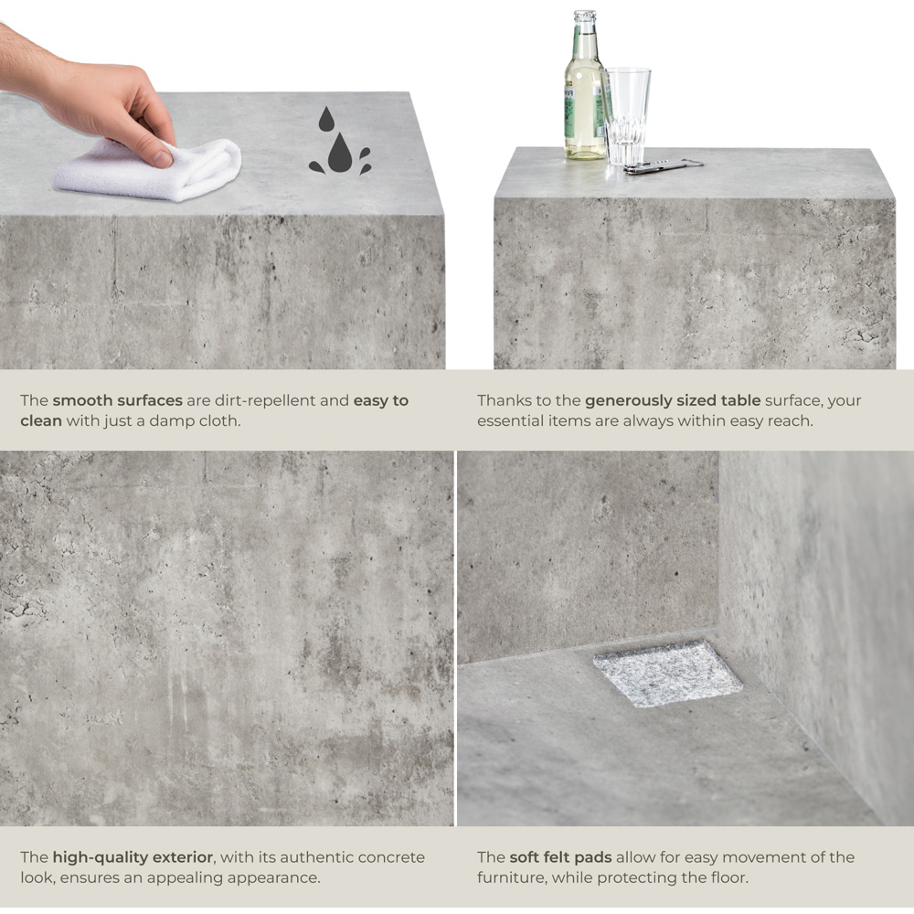Tectake Lasley Concrete Cube Design Coffee Table Image 5