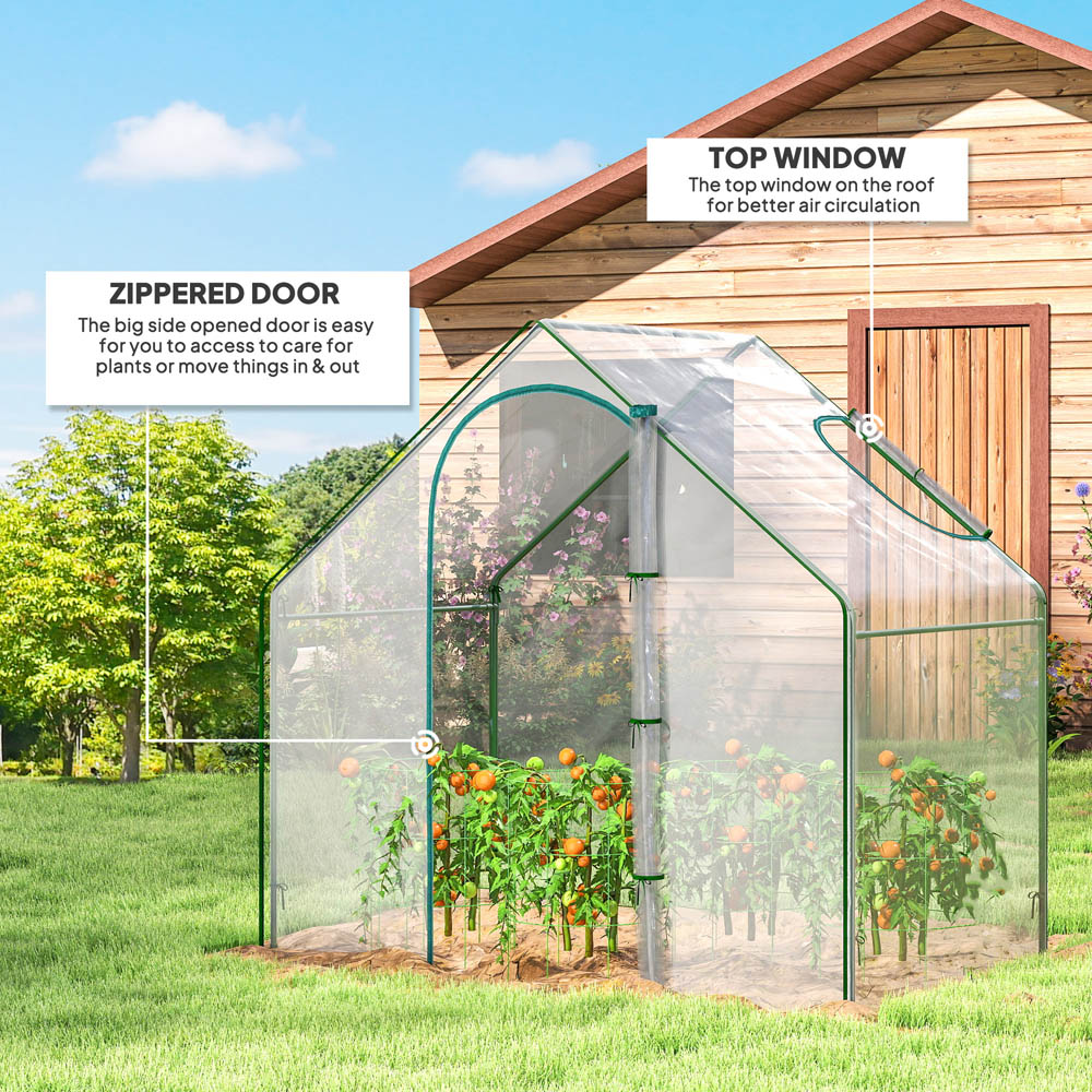Outsunny Clear 5.9 x 3.4ft Walk In Greenhouse Image 7