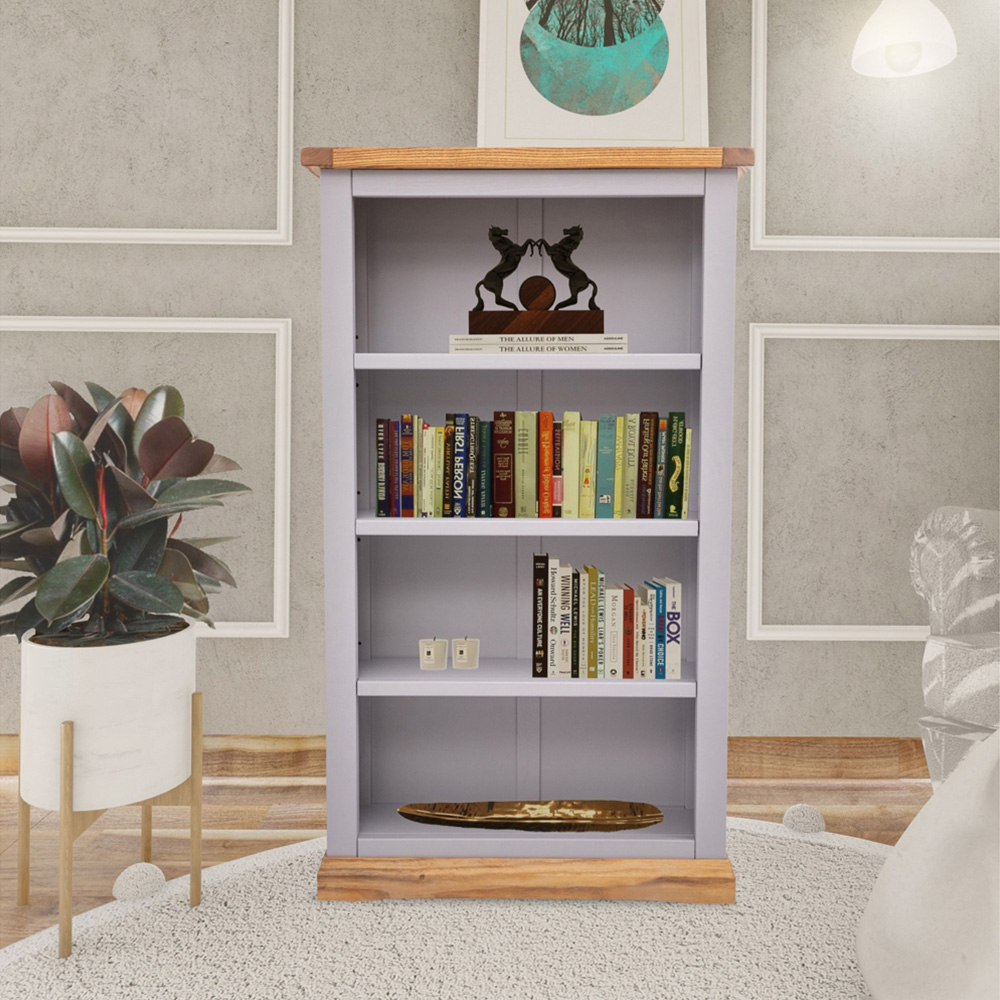 Biccari 4 Shelf Grey Bookcase Image 8