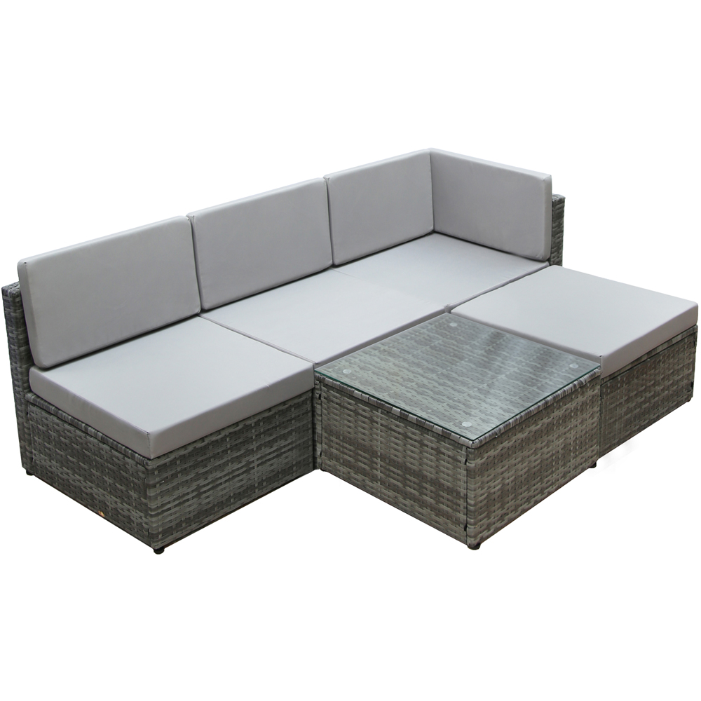 Home Garden Direct 4 Seater Corner Sofa with Coffee Table Grey Image 3