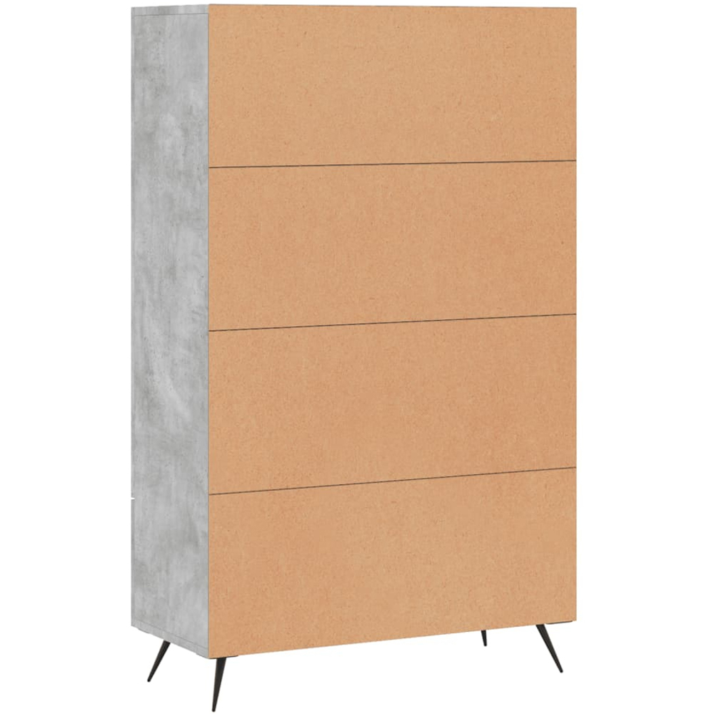 vidaXL 2 Door Single Drawer Concrete Grey Highboard with Black Metal Legs Image 8