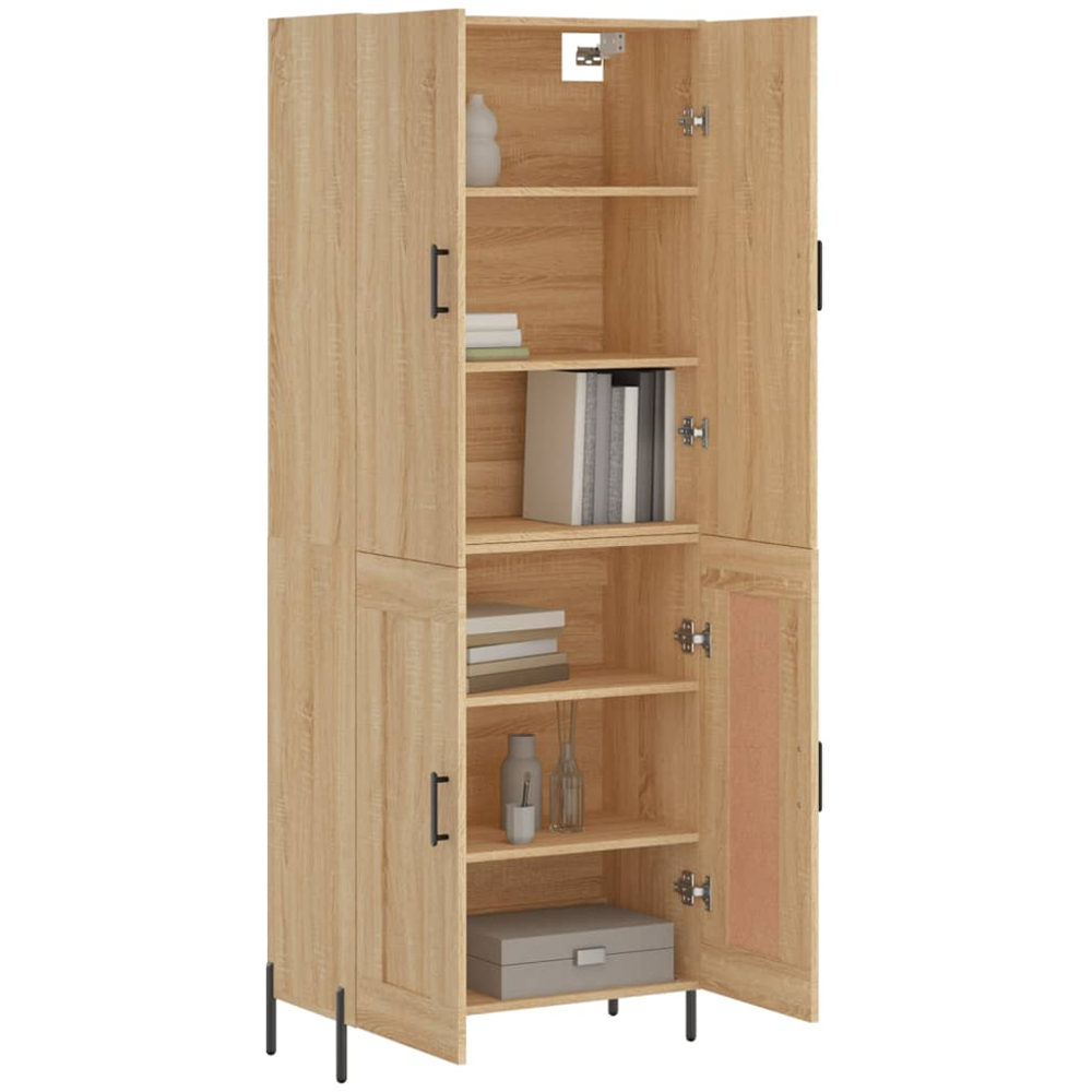 vidaXL 4 Door 6 Shelf Sonoma Oak Highboard with Metal Legs Image 3