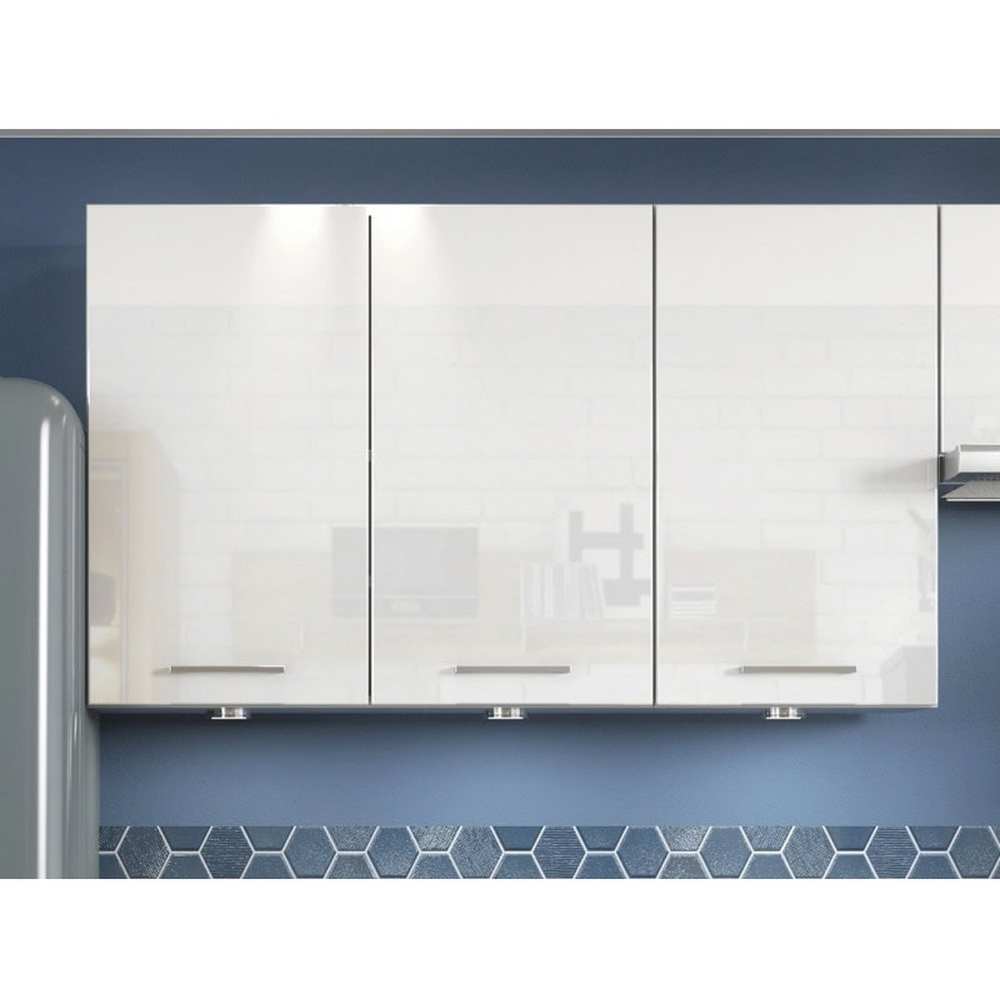 Impact Furniture Ella 2 Door White High Gloss Kitchen Wall Cabinet Unit 800mm Image 2