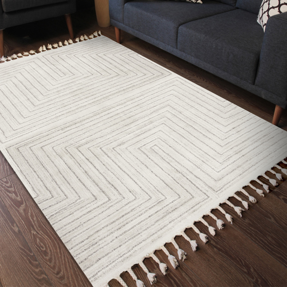 Esselle Home Arctic Maze Natural and Grey Rug 160 x 230cm Image 6