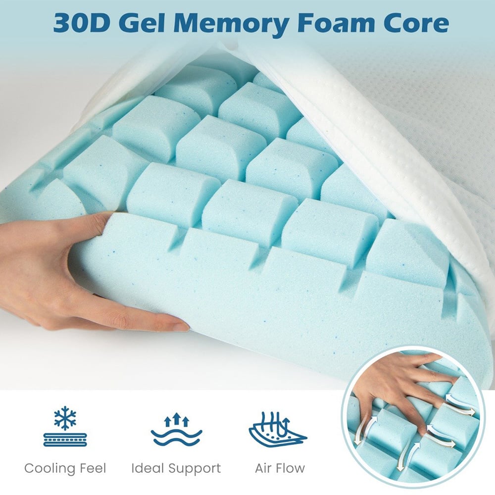 Costway Gel Memory Foam Pillow 2 Pack Image 3