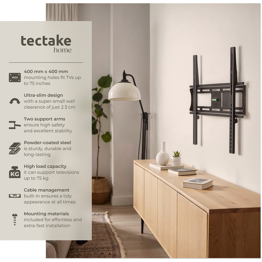 tectake 26 to 75 inch Width Adjustable and TV Bracket Image 7