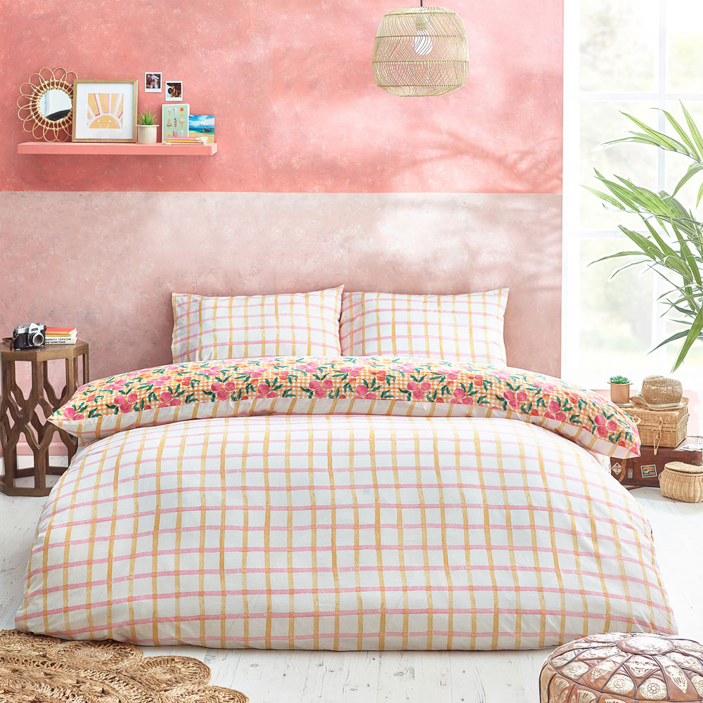Style Lab Juicy Single Multicolour Checked Duvet Cover Set Image 2