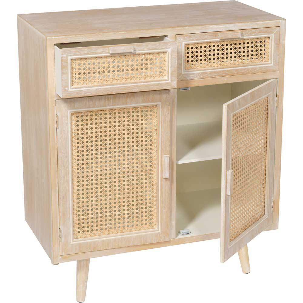 Toulouse 2 Door 2 Drawer Light Oak Effect Small Sideboard Image 2