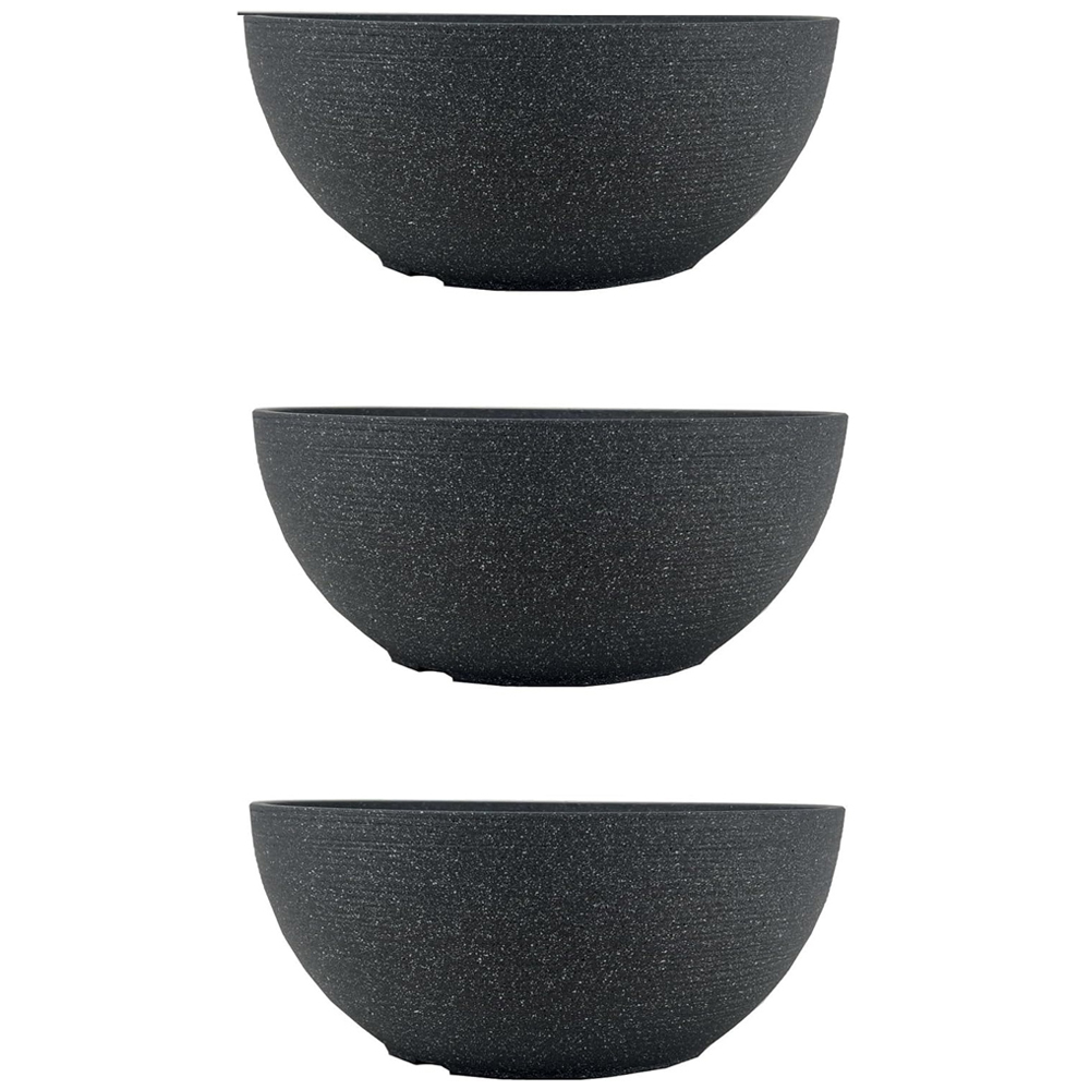 Garden Gear Dark Grey Bayadere Bowl Planter 35cm 3 Pack Image 1