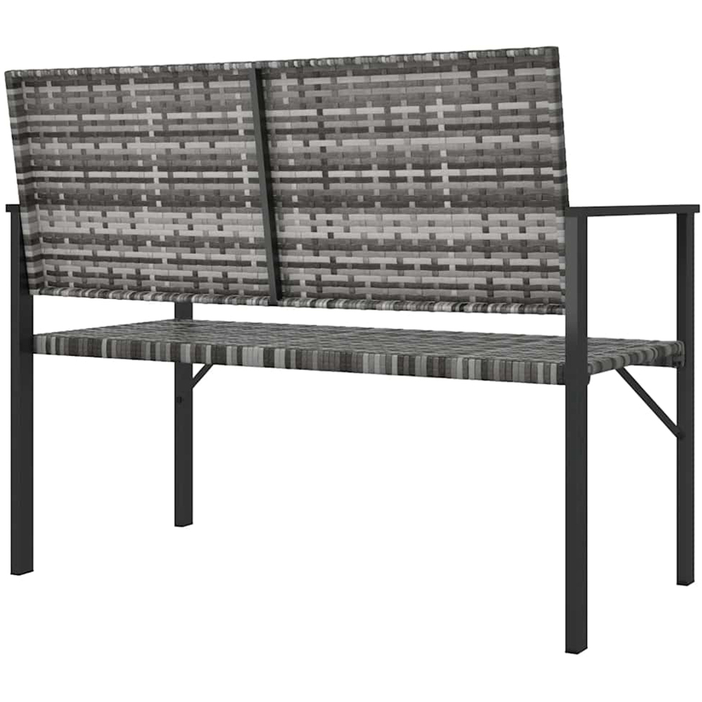 vidaXL 2 Seater Grey Rattan Garden Bench Image 5