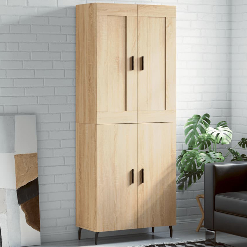 vidaXL 4 Door Sonoma Oak Highboard Image 1