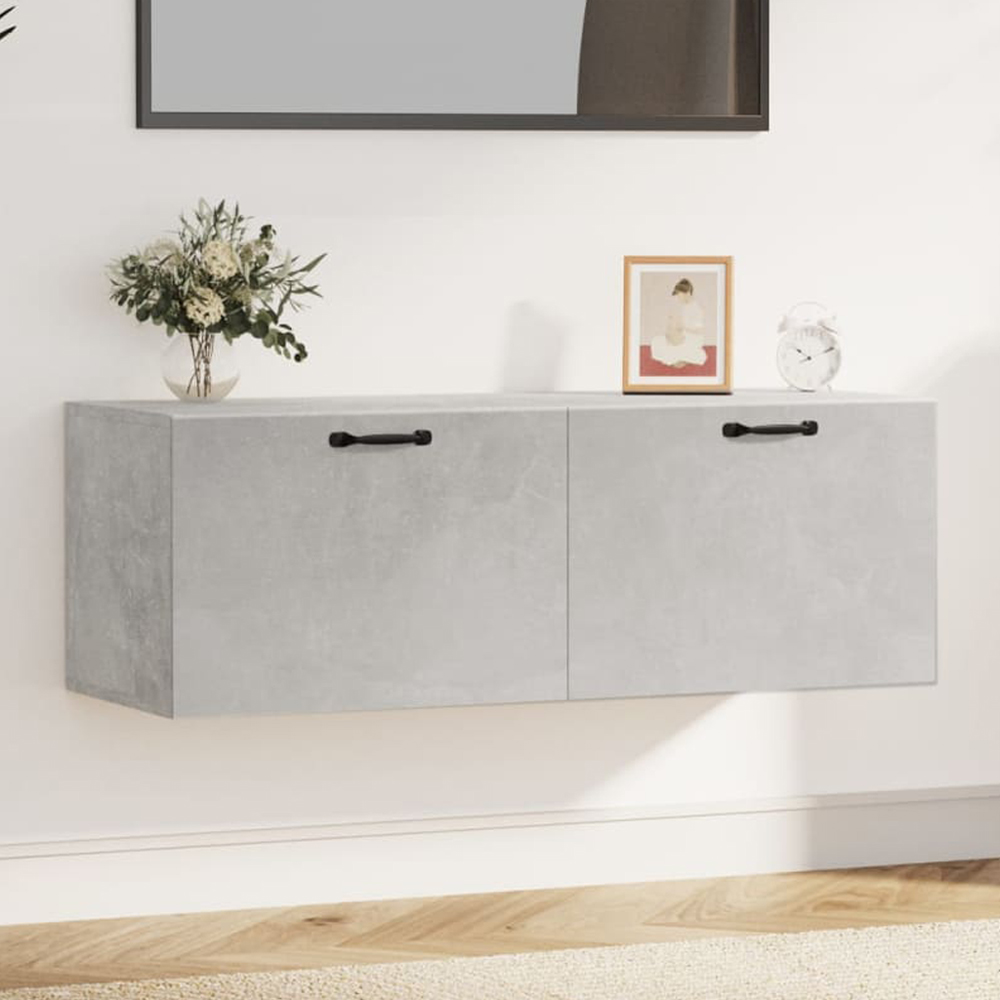 vidaXL 2 Door Concrete Grey Wall Cabinet Image 1