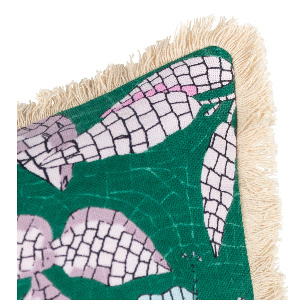 furn. Cypressa Teal Floral Mosaic Cushion Image 5