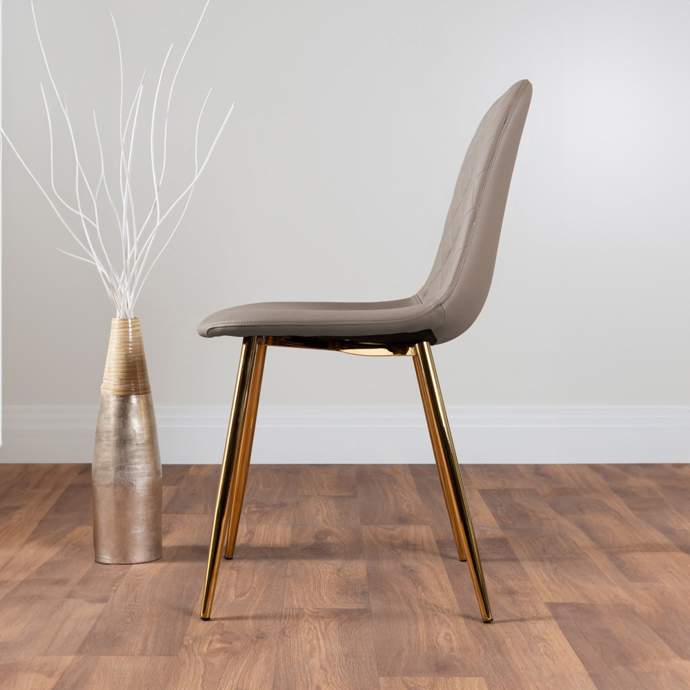 Furniturebox Tavolo Solara 6 Seater Dining Set Cappuccino and Gold Image 4