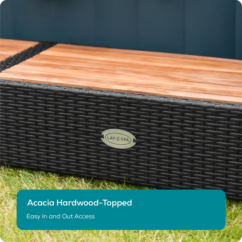 Lay-Z-Spa 2 Door 2 Shelf Black Square Rattan Spa Surround 188cm Image 6
