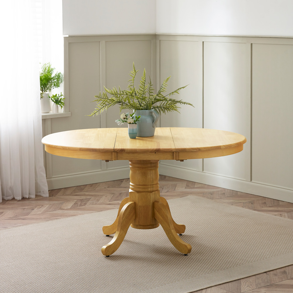 Furniturebox Fowey Kensington 4 Seater Wooden Extendable Dining Set Oak Effect Image 6