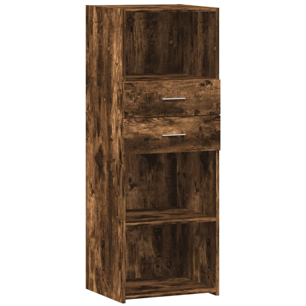 vidaXL 2 Drawer 3 Shelf Smoked Oak Highboard Image 2