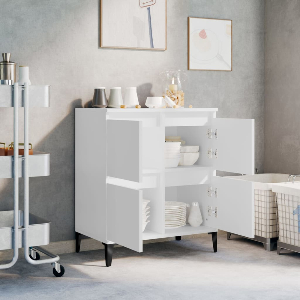 vidaXL 4 Door White Sideboard Image 8