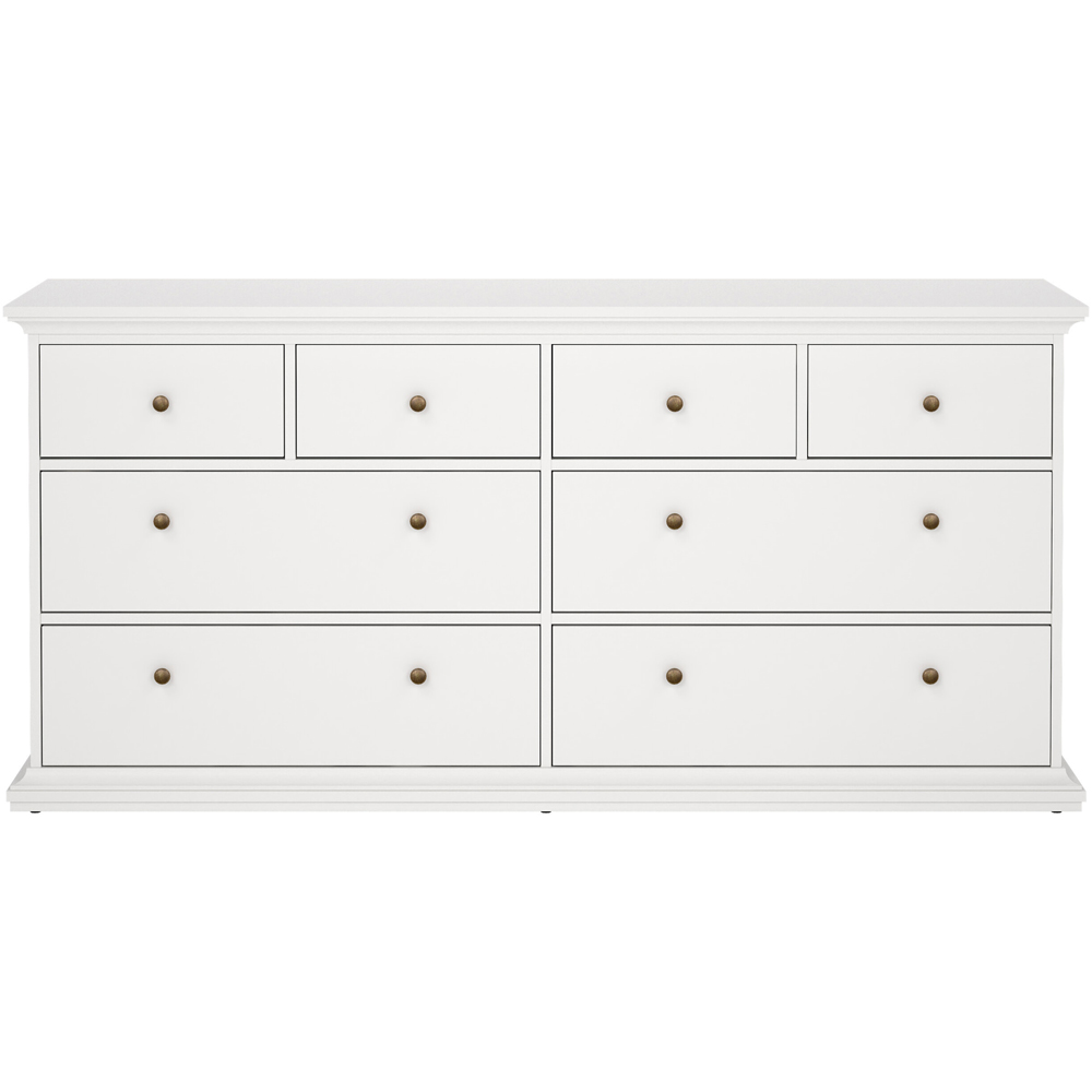 Florence Paris 8 Drawer White Chest of Drawers Image 4