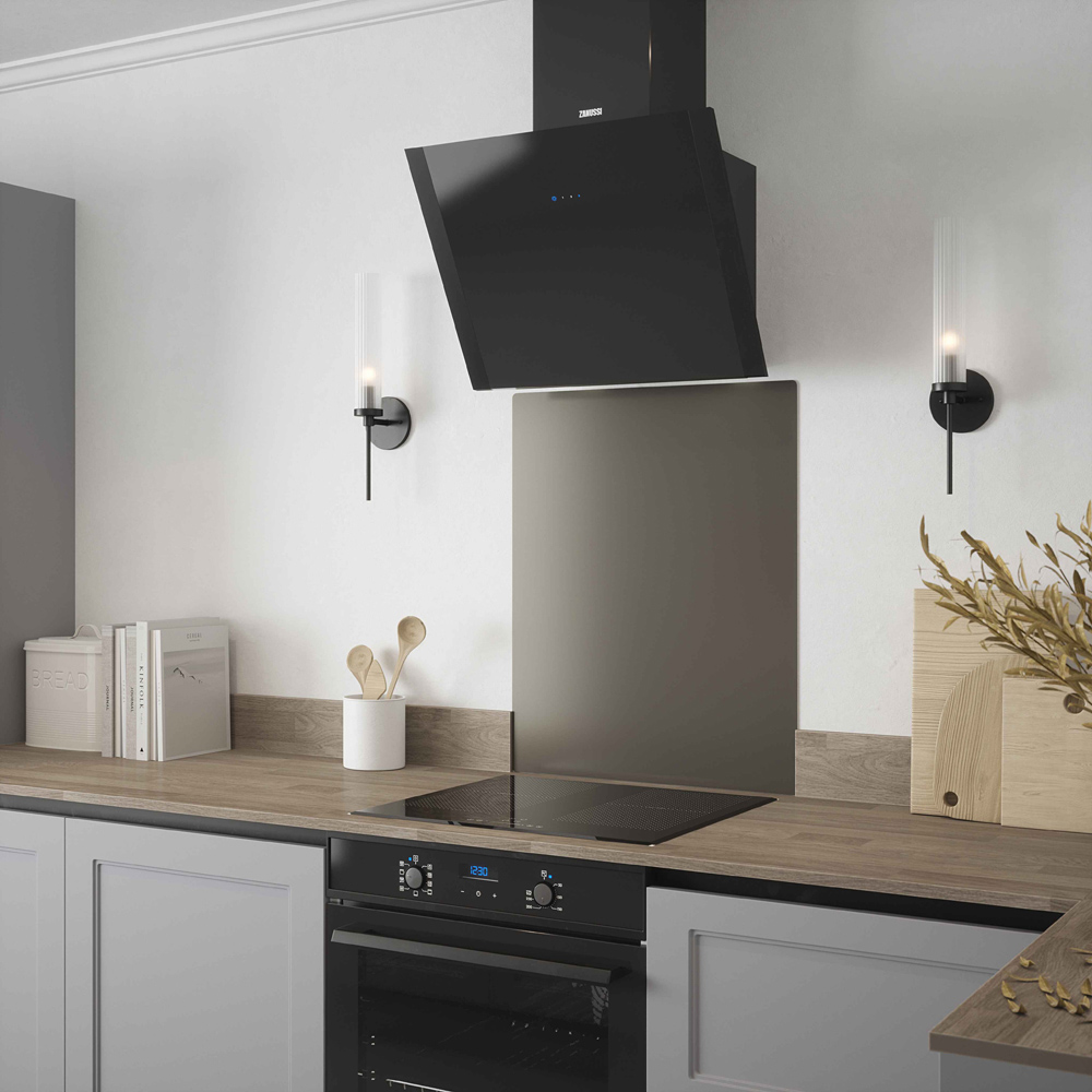 Metallico Gunmetal Stainless Steel Kitchen Splashback 60 x 75 cm Image 4