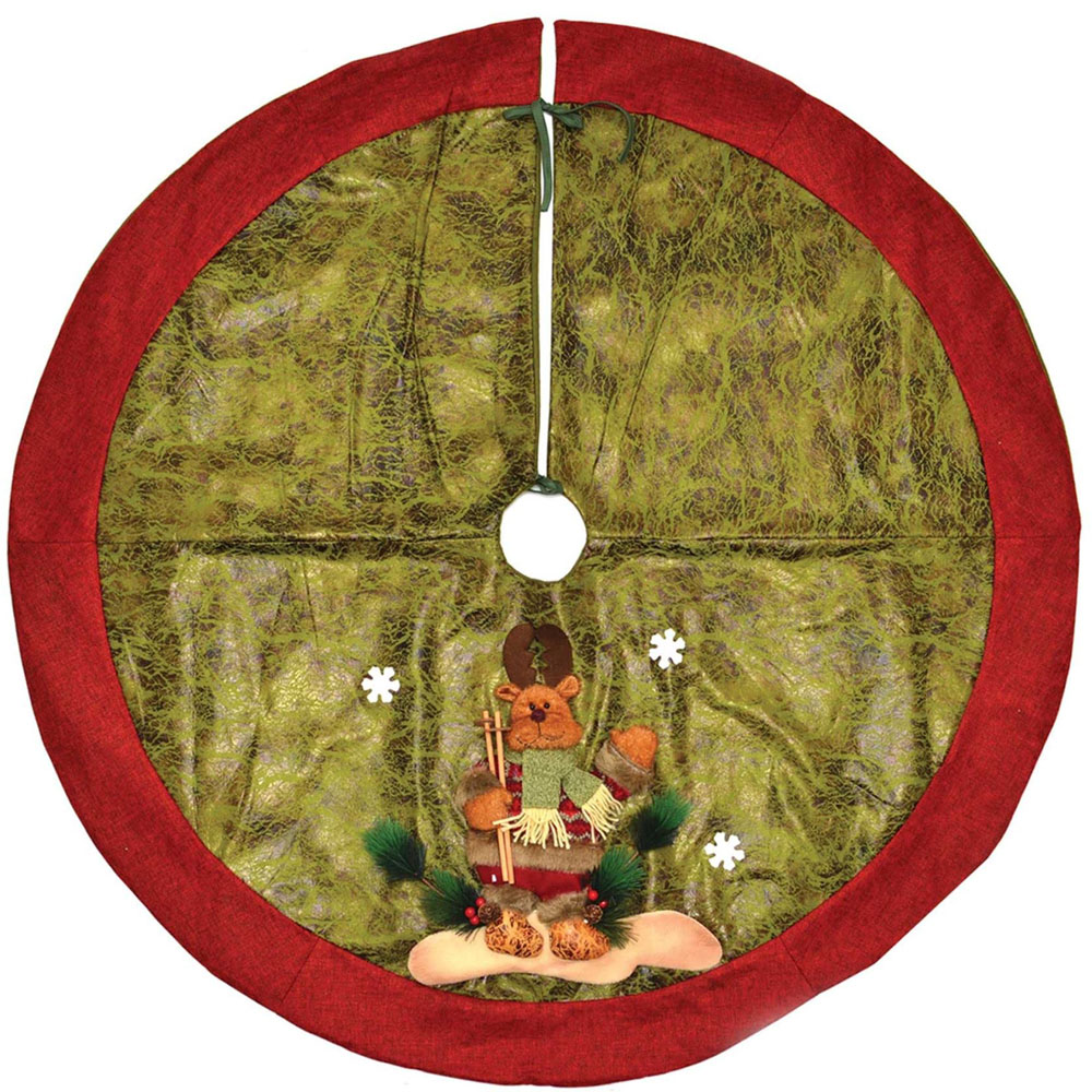 Shatchi Reindeer Handmade Christmas Tree Skirt Image 1