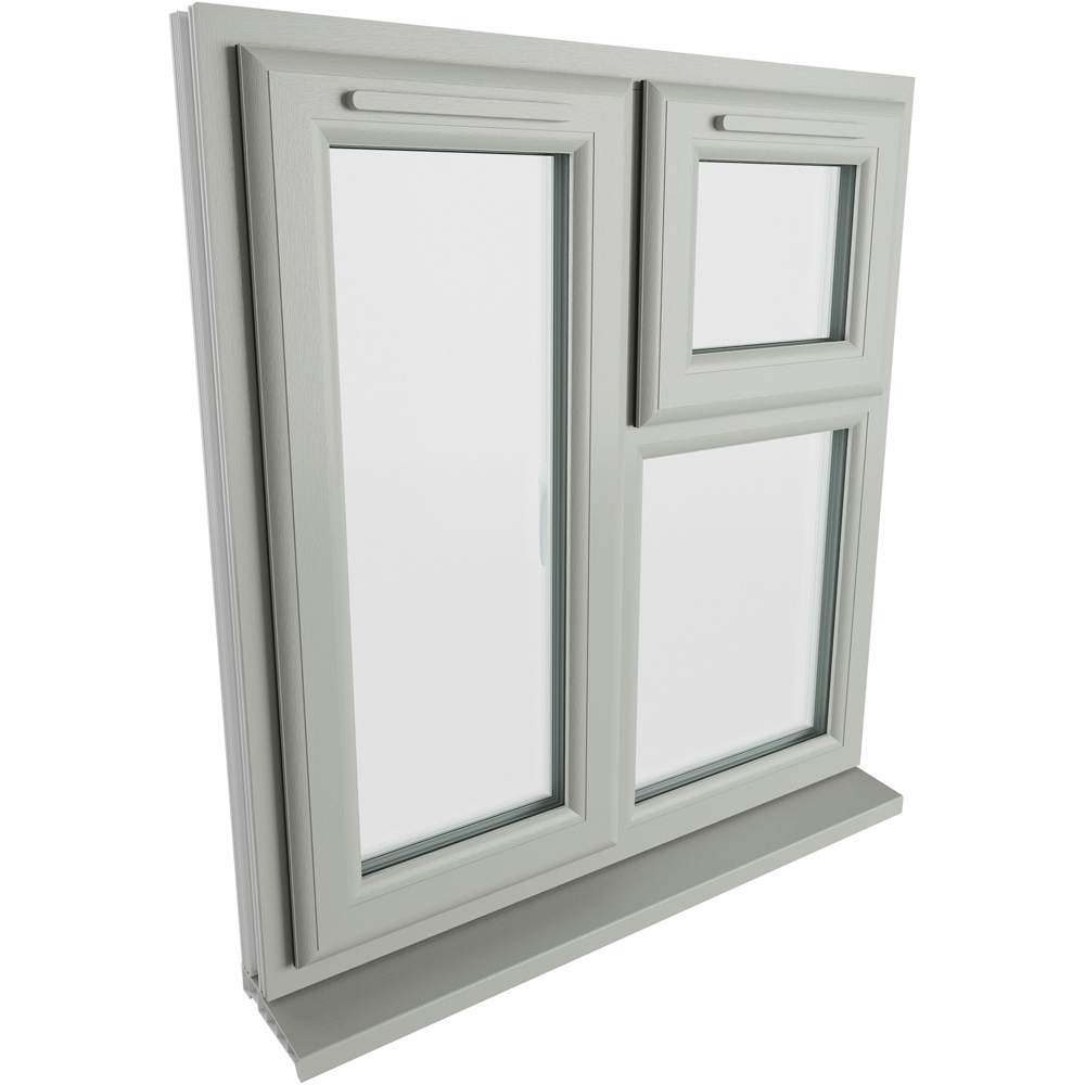 Crystal Agate and White LH Side Hung and Top Opener Clear Double Glazed Window 905 x 965mm Image 4