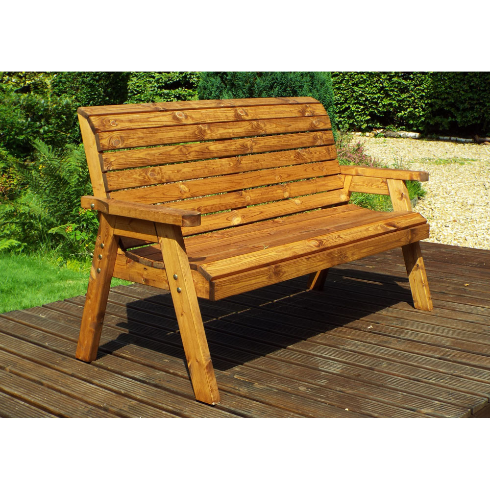 Charles Taylor 3 Seater Winchester Bench with Brown Cushions Image 4
