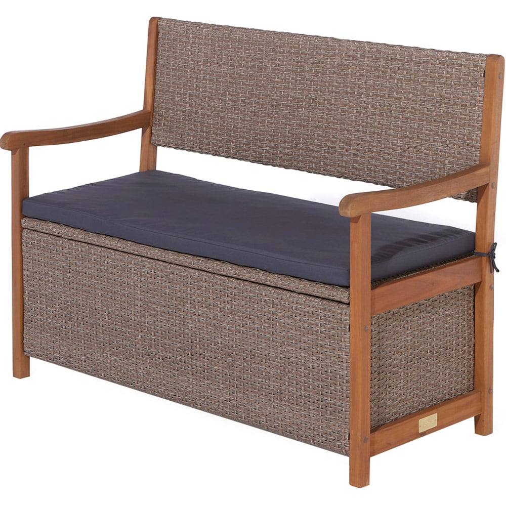 Rowlinson Alderley Natural Rattan Storage Bench Image 2