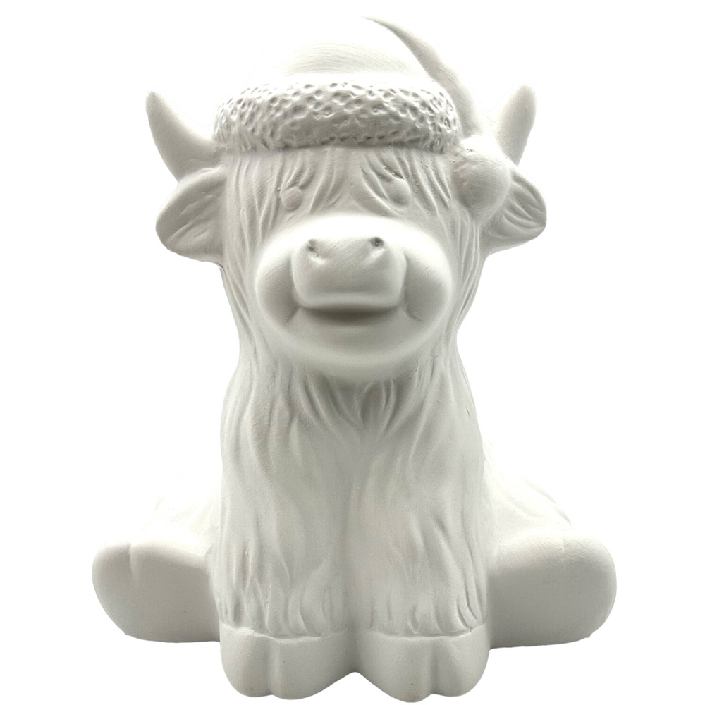 Ceramic Highland Cow Decoration White Image 1
