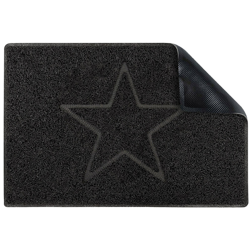 Oseasons Black Star Embossed Doormat 90 x 60cm Image 2