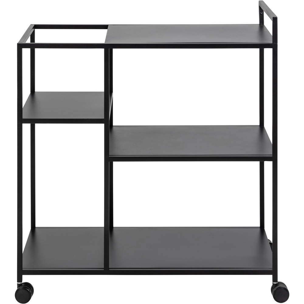 Florence Newcastle 4 Shelf Matt Black Serving Trolley Image 3