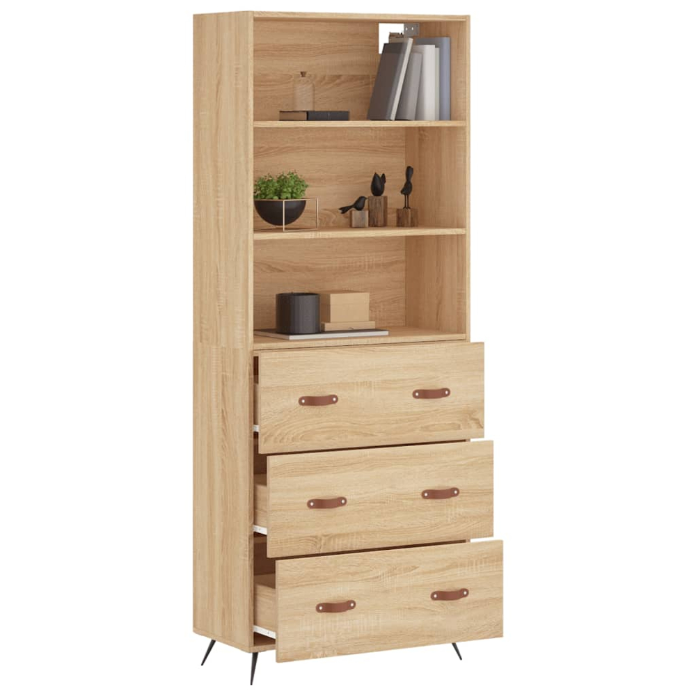 vidaXL 3 Door 3 Drawer Sonoma Oak Highboard Image 3