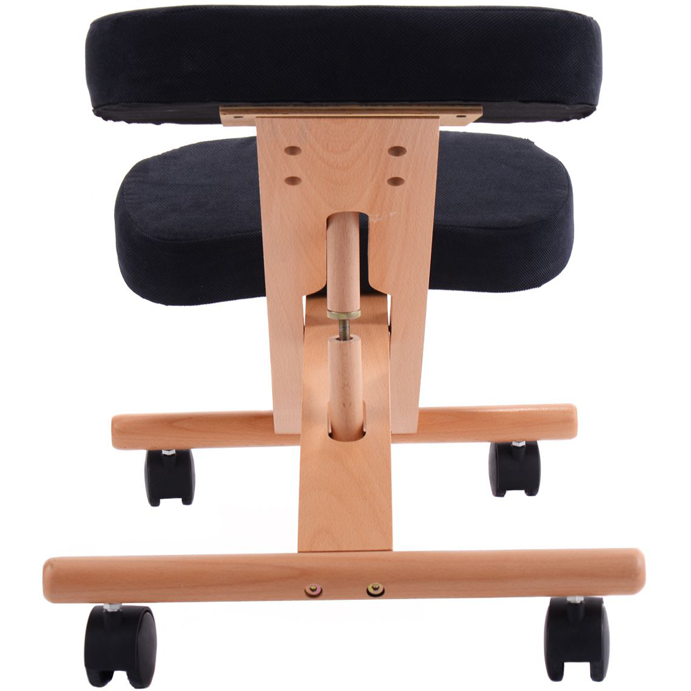 Costway Black Wooden Orthopaedic Kneeling Stool Image 3