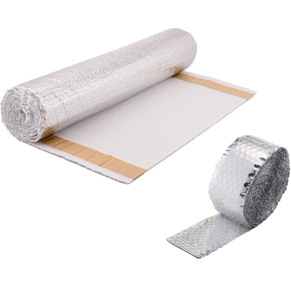 SuperFOIL Rad Foam Radiator Reflector 0.6 x 3m and Pipe Insulation 80mm x 7.5m Set Image 1