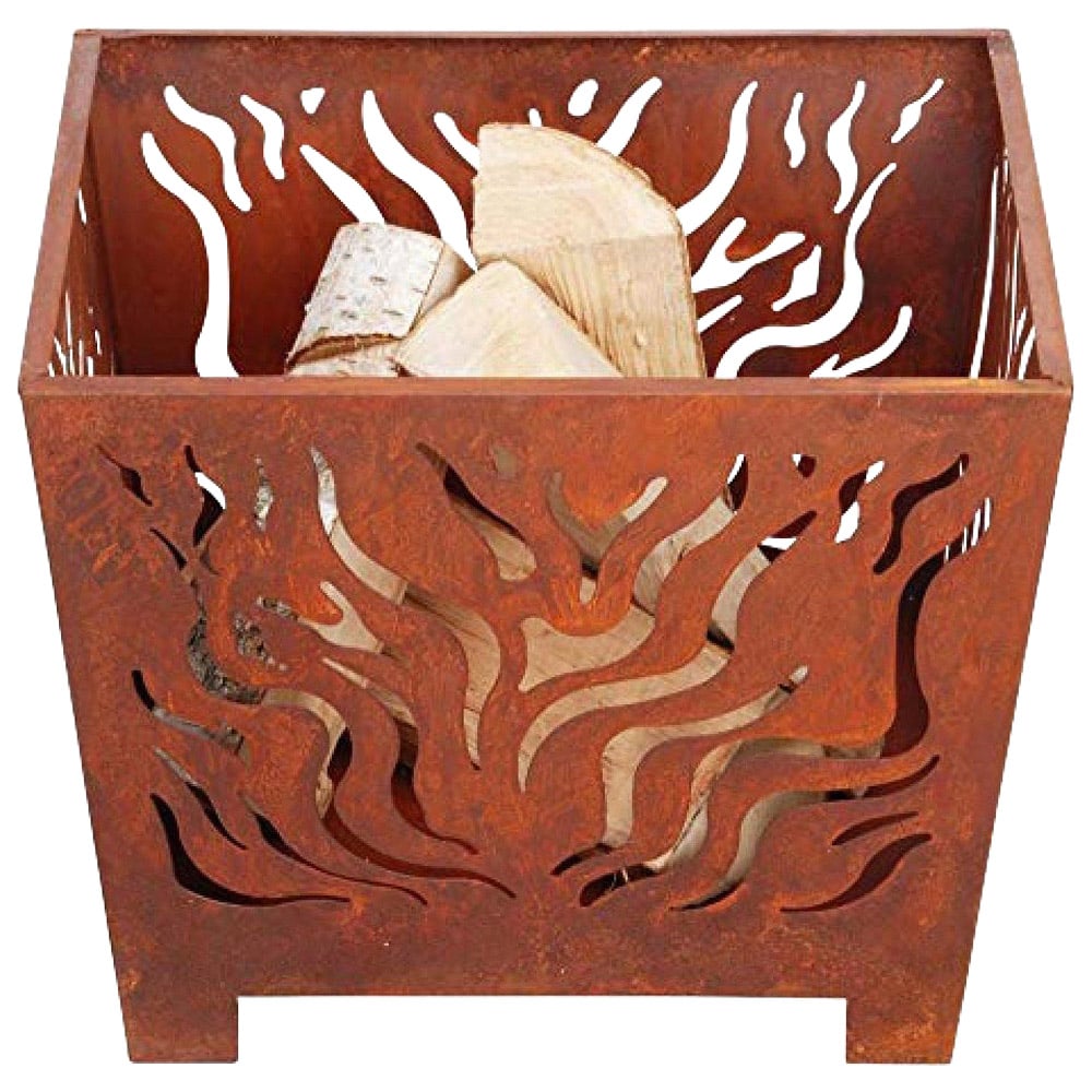 Fallen Fruits Small Square Rusty Fire Basket Image