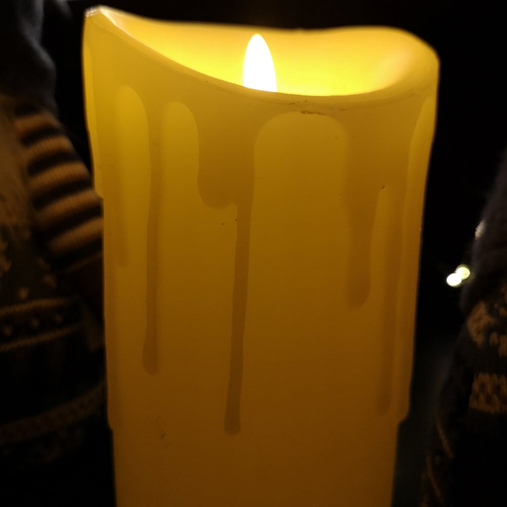 Premier FlickaBrights Cream Flickering Flame Melted Effect LED Candle Christmas Decoration 18cm Image 3