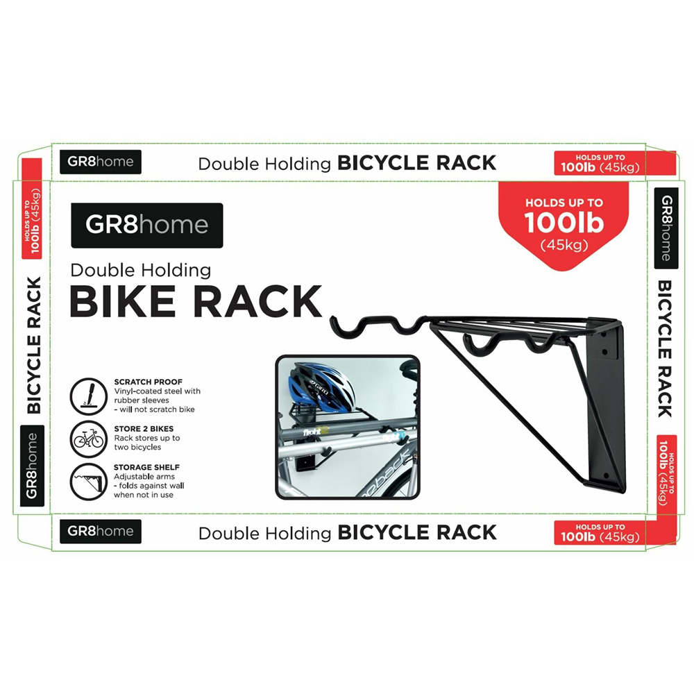 Gr8 Home 2 Bike Wall Mounted Bick Rack Image 4