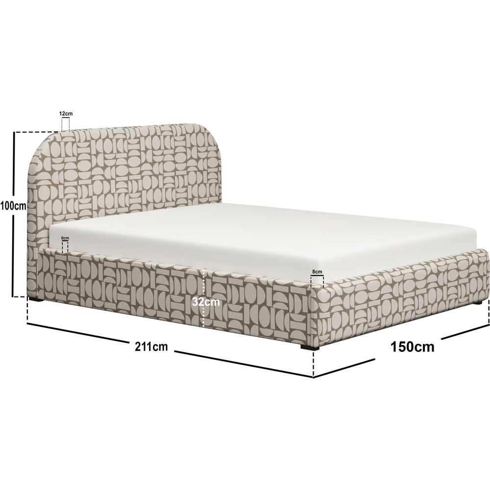 Flair Alba Double Beige Jacquard Pattern Chenille Lift-Up Ottoman Bed Image 6