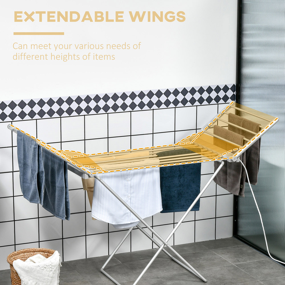 HOMCOM Silver Electric Indoor Clothes Dryer Image 6
